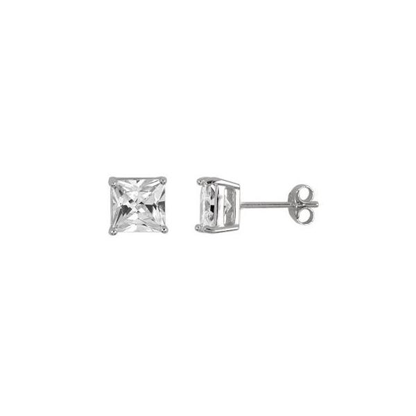 Cercei din argint 925 rodiat cu zirconii 6 mm [1]